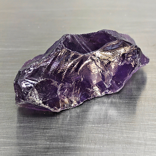 Natural Purple Amethyst Gemstones 85.59 Ct. Rough Shape 45 x 14.1 Mm. Natural Purple Amethyst Gemstones 85.59 Ct. Rough Shape 45 x 14.1 Mm.