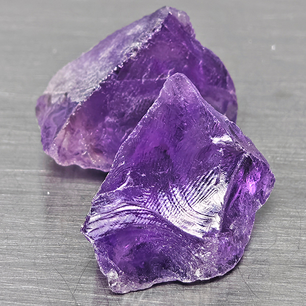 Natural Purple Amethyst Gemstones 35.84 Ct. 2 Pcs. Rough Shape and Mixed Size Natural Purple Amethyst Gemstones 35.84 Ct. 2 Pcs. Rough Shape and Mixed Size