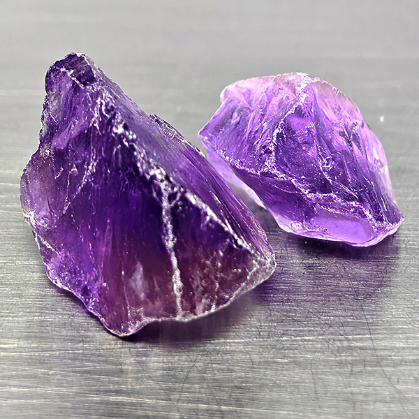 Natural Purple Amethyst Gemstones 43.81 Ct. 2 Pcs. Rough Shape and Mixed Size Natural Purple Amethyst Gemstones 43.81 Ct. 2 Pcs. Rough Shape and Mixed Size