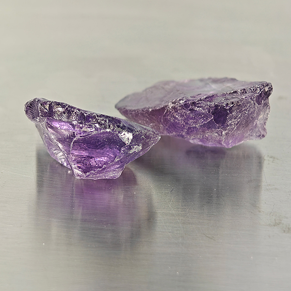 Natural Purple Amethyst Gemstones 41.87 Ct. 2 Pcs. Rough Shape 24 x 15.4 Mm. Natural Purple Amethyst Gemstones 41.87 Ct. 2 Pcs. Rough Shape 24 x 15.4 Mm.