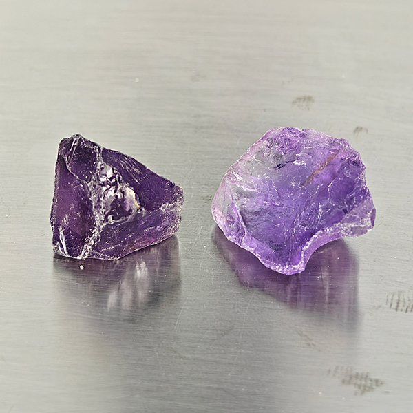 Natural Purple Amethyst Gemstones 24.61 Ct. 2 Pcs. Rough Shape and Mixed Size Natural Purple Amethyst Gemstones 24.61 Ct. 2 Pcs. Rough Shape and Mixed Size