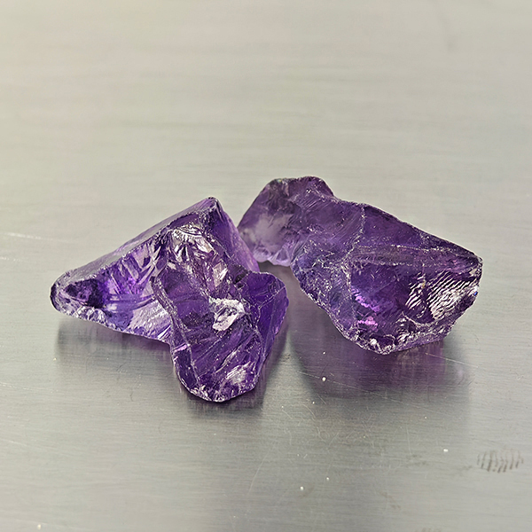 Natural Purple Amethyst Gemstones 48.15 Ct. 2 Pcs. Rough Shape 23 x 16 Mm. Natural Purple Amethyst Gemstones 48.15 Ct. 2 Pcs. Rough Shape 23 x 16 Mm.