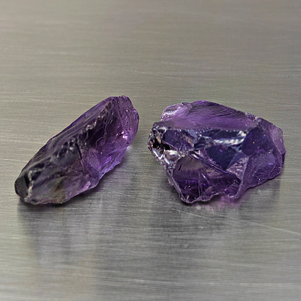 Natural Purple Amethyst Gemstones 56.04 Ct. 2 Pcs. Rough Shape 29 x 19 Mm. Natural Purple Amethyst Gemstones 56.04 Ct. 2 Pcs. Rough Shape 29 x 19 Mm.
