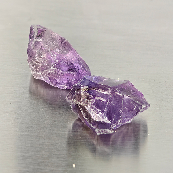 Natural Purple Amethyst Gemstones 26.77 Ct. 2 Pcs. Rough Shape and Mixed Size Natural Purple Amethyst Gemstones 26.77 Ct. 2 Pcs. Rough Shape and Mixed Size