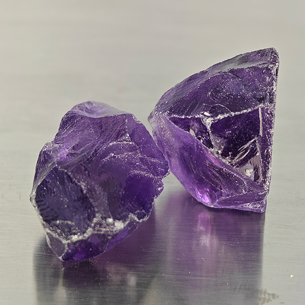 Natural Purple Amethyst Gemstones 63.13 Ct. 2 Pcs. Rough Shape and Mixed Size Natural Purple Amethyst Gemstones 63.13 Ct. 2 Pcs. Rough Shape and Mixed Size