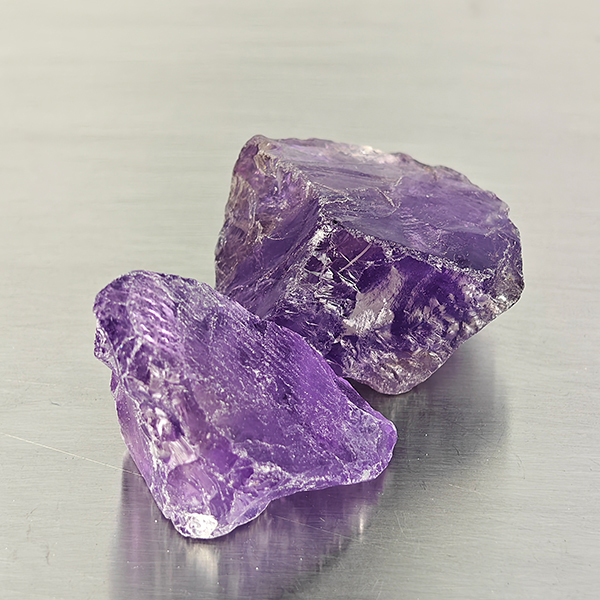 Natural Purple Amethyst Gemstones 58.23 Ct. 2 Pcs. Rough Shape 22 x 14.8 Mm. Natural Purple Amethyst Gemstones 58.23 Ct. 2 Pcs. Rough Shape 22 x 14.8 Mm.