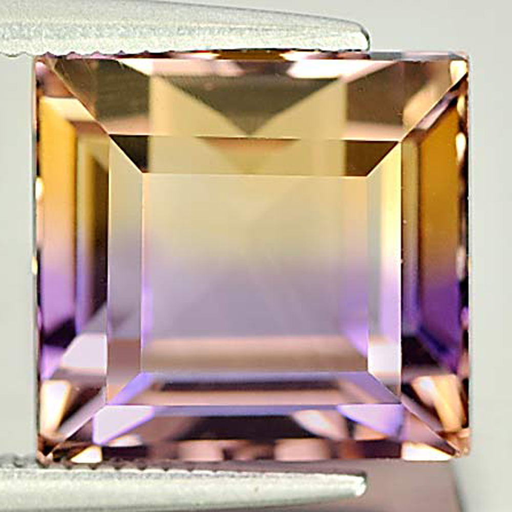 Bi Color Ametrine 8.55 Ct. Baguette 10.9 x 10.3 Mm. Natural Gemstone Unheated