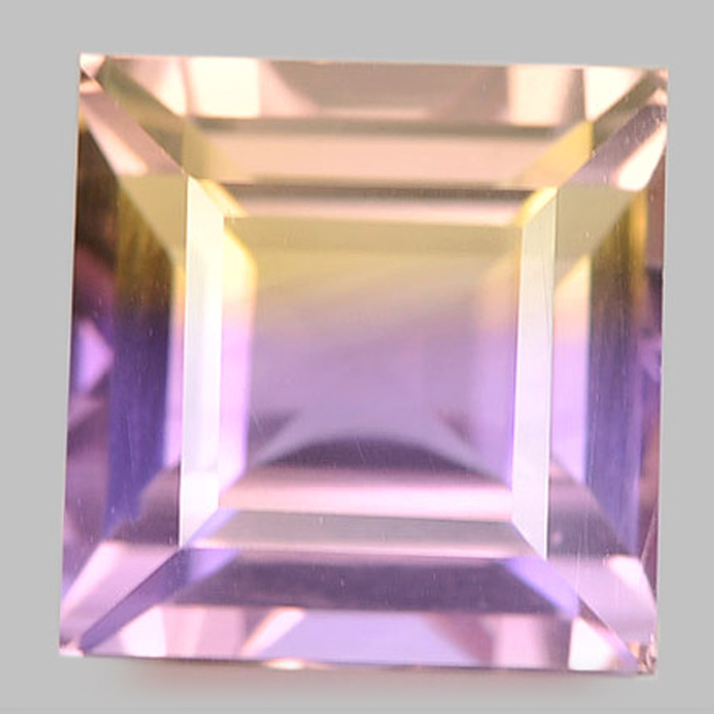 Bi Color Ametrine 9.31 Ct. Clean Square Shape 11.4 x 11.4 Mm. Natural Gemstone