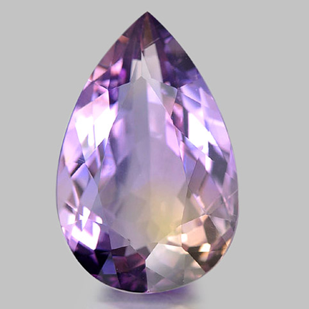 Bi Color Ametrine 13.58 Ct. Clean Pear 21 x 13.6 Mm. Natural Gemstone Bolivia