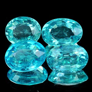 29 Ct. 4 Pcs. Oval Natural Paraiba Color Apatite Gems  