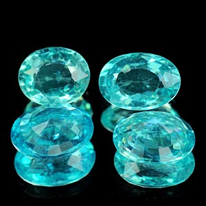 29 Ct. 4 Pcs. Oval Natural Paraiba Color Apatite Gems  