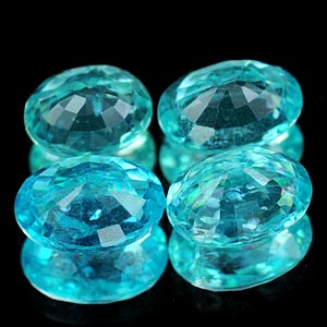 29 Ct. 4 Pcs. Oval Natural Paraiba Color Apatite Gems  