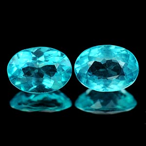 43 Ct. 2 Pcs. Natural Paraiba Color Apatite Unheated  