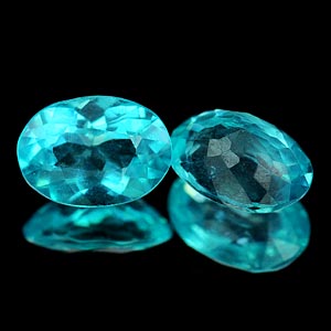 43 Ct. 2 Pcs. Natural Paraiba Color Apatite Unheated  