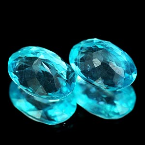 43 Ct. 2 Pcs. Natural Paraiba Color Apatite Unheated  