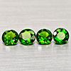 Natural Green Chrome Diopside 1.74 Ct. 4 Pcs Round Shape Gemstones From Russia