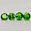 Natural Green Chrome Diopside 2.13 Ct. 4 Pcs Round Shape Gemstones From Russia