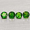 Natural Green Chrome Diopside 2.05 Ct. 4 Pcs Round Shape Gemstones From Russia