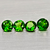 Natural Green Chrome Diopside 2.05 Ct. 4 Pcs Round Shape Gemstones From Russia