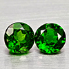 Natural Green Chrome Diopside 1.21 Ct. 2 Pcs Round Shape Gemstones From Russia