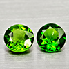 Natural Green Chrome Diopside 1.01 Ct. 2 Pcs Round Shape Gemstones