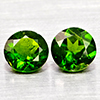 Natural Green Chrome Diopside 1.06 Ct. 2 Pcs Round Shape 5.1 Mm Gemstones