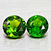 Natural Green Chrome Diopside 1.05 Ct. 2 Pcs Round Shape Gemstones