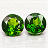 Natural Green Chrome Diopside 1.15 Ct. 2 Pcs Round Shape Gemstones