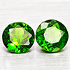 Natural Green Chrome Diopside 0.93 Ct. 2 Pcs Round Shape Gemstones