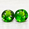 Natural Green Chrome Diopside 0.98 Ct. 2 Pcs Round Shape Gemstones