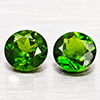 Natural Green Chrome Diopside 0.96 Ct. 2 Pcs Round Shape Gemstones