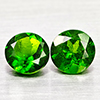 Natural Green Chrome Diopside 0.96 Ct. 2 Pcs Round Shape Gemstones