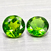 Natural Green Chrome Diopside 0.97 Ct. 2 Pcs Round Shape Gemstones