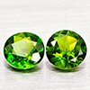 Natural Green Chrome Diopside 0.94 Ct. 2 Pcs Round Shape Gemstones