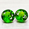 Natural Green Chrome Diopside 1.05 Ct. 2 Pcs Round Shape Gemstones