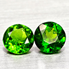 Natural Green Chrome Diopside 0.97 Ct. 2 Pcs Round Shape Gemstones