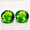 Natural Green Chrome Diopside 0.86 Ct. 2 Pcs Round Shape Gemstones