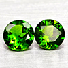 Natural Green Chrome Diopside 0.93 Ct. 2 Pcs Round Shape Gemstones