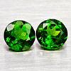 Natural Green Chrome Diopside 1.10 Ct. 2 Pcs Round Shape Gemstones