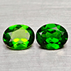 Natural Green Chrome Diopside 1.37 Ct. 2 Pcs Oval Shape 6.2 x 4.9 Mm Gemstones