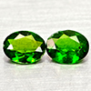 Natural Green Chrome Diopside 1.07 Ct. 2 Pcs Oval Shape 6 x 5 Mm Gemstones