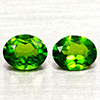 Natural Green Chrome Diopside 1.32 Ct. 2 Pcs Oval Shape 6.1 x 4.9 Mm Gemstones