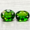 Natural Green Chrome Diopside 1.11 Ct. 2 Pcs Oval Shape 6 x 4.9 Mm Gemstones