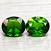 Natural Green Chrome Diopside 1.42 Ct. 2 Pcs Oval Shape 6.1 x 5.1 Mm Gemstones