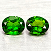 Natural Green Chrome Diopside 1.30 Ct. 2 Pcs Oval Shape  6 x 5 Mm Gemstones