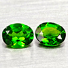 Natural Green Chrome Diopside 1.24 Ct. 2 Pcs Oval Shape  6.2 x 4.9 Mm Gemstones