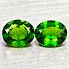 Natural Green Chrome Diopside 1.38 Ct. 2 Pcs Oval Shape 6 x 5 Mm Gemstones