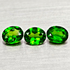 Natural Green Chrome Diopside 1.86 Ct. 3 Pcs Oval Shape Gemstones