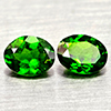 Natural Green Chrome Diopside 1.26 Ct. 2 Pcs Oval Shape Gemstones