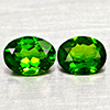 Natural Green Chrome Diopside 1.27 Ct. 2 Pcs Oval Shape Gemstones